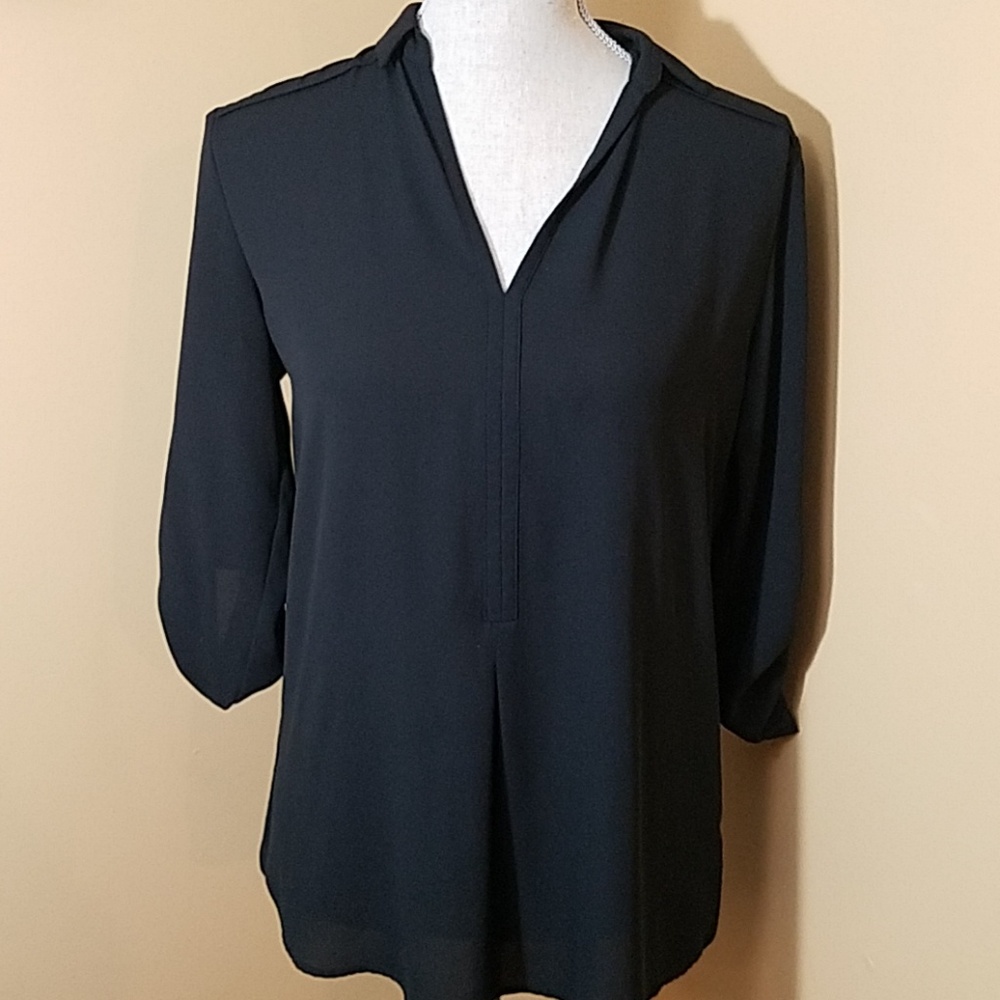 Mossimo Black V-Neck Blouse